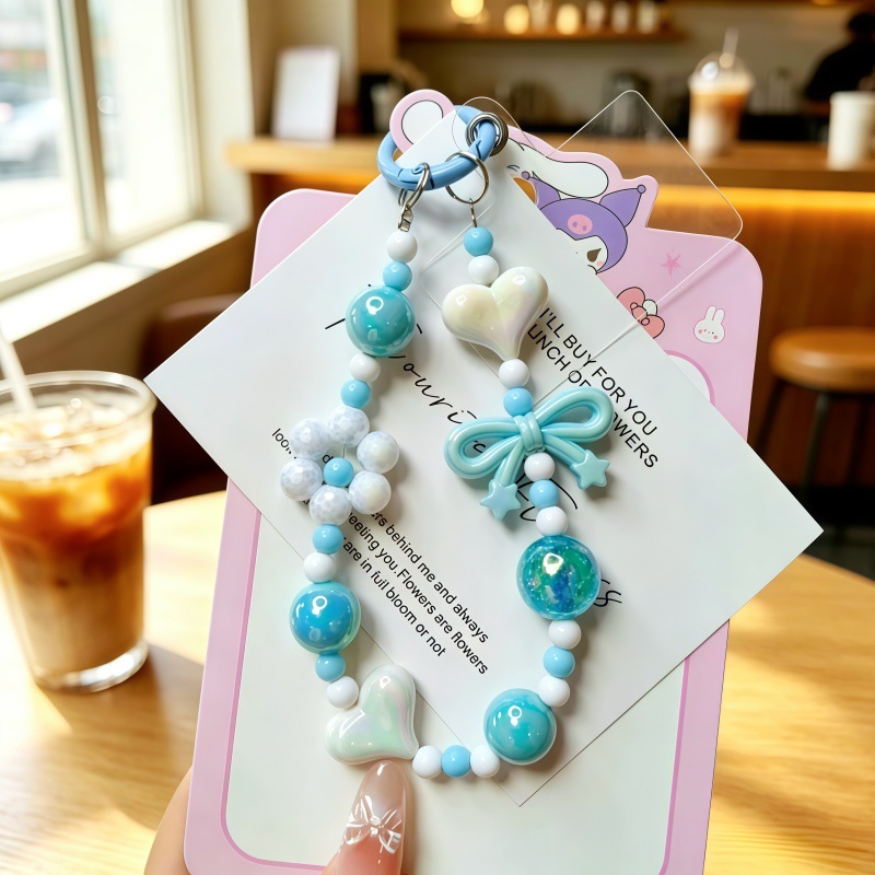 Check out -Tik Tok Live Star Bow Bead Phone Chain - Image 3