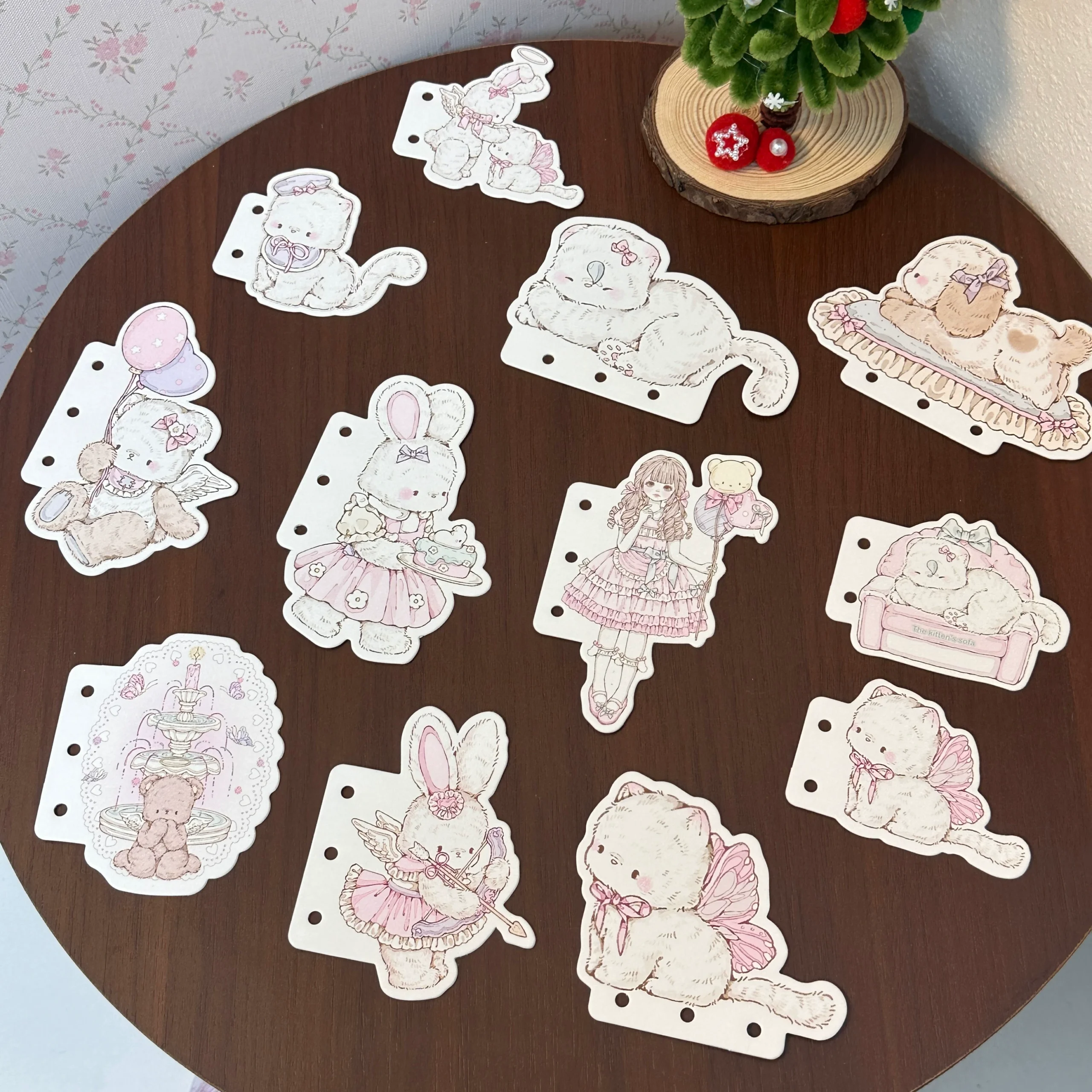 Inner Page Divider, Cute Rabbit Bear Glitter Card Inner Page Divider Page Suitable for M5 A7 A6 Shell - Image 2