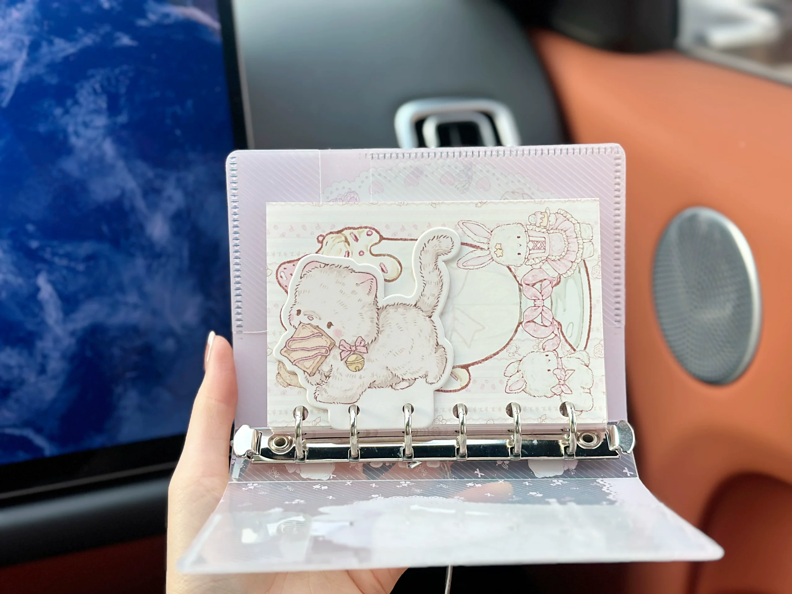 Inner Page Divider, Cute Rabbit Bear Glitter Card Inner Page Divider Page Suitable for M5 A7 A6 Shell - Image 3