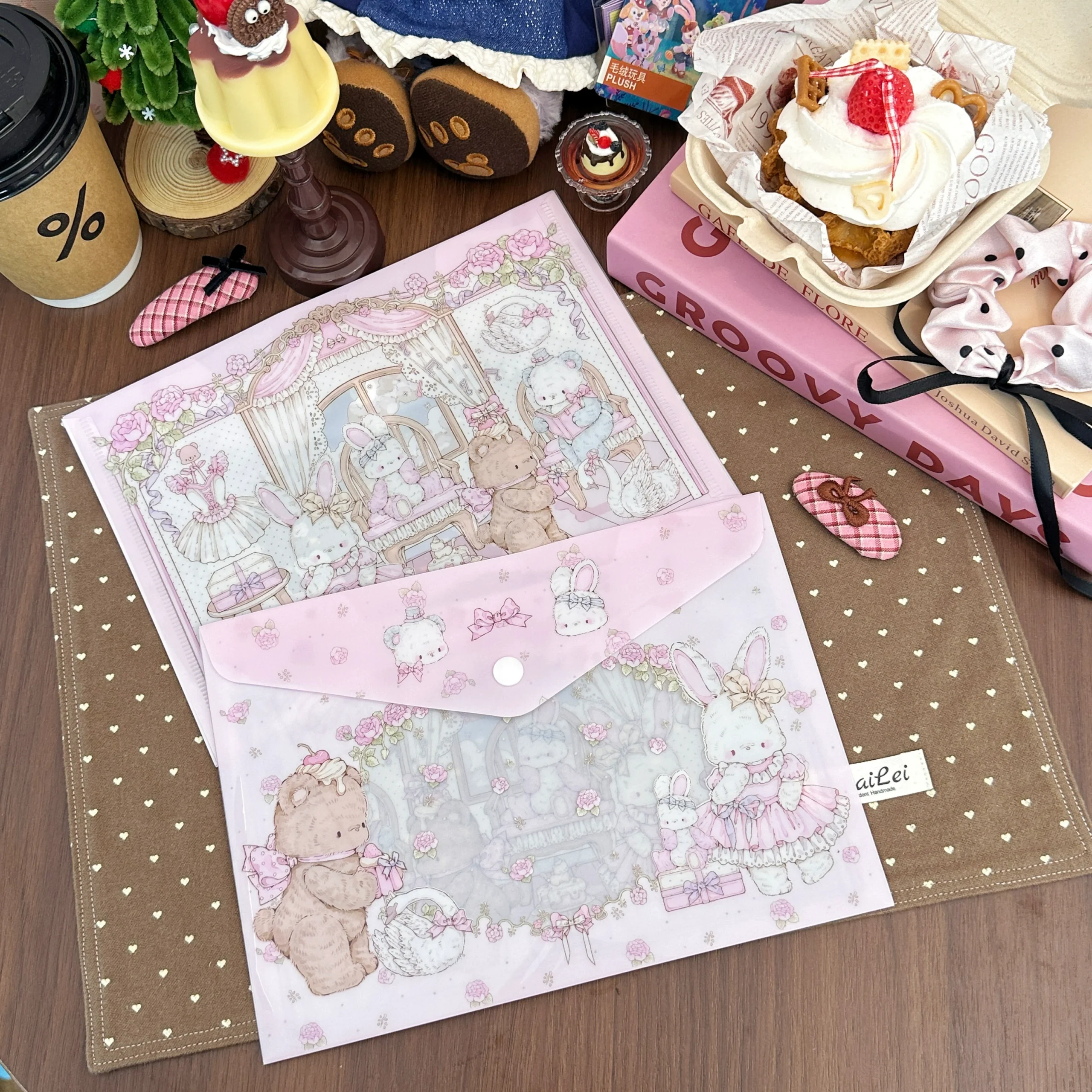 A5 Buckle File Bag, Bunny and Bear Folder - Image 3