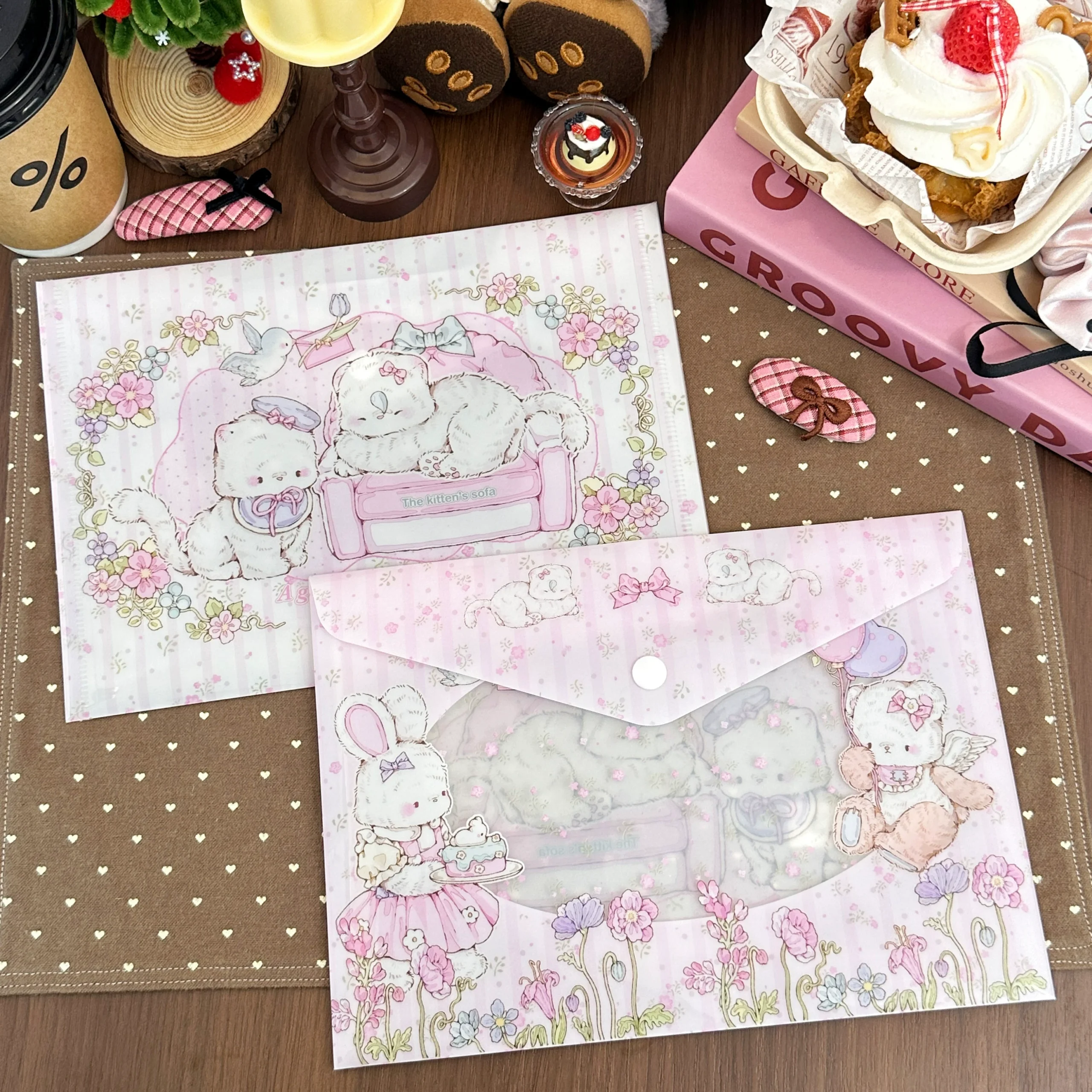 A5 Buckle File Bag, Bunny and Bear Folder - Image 4