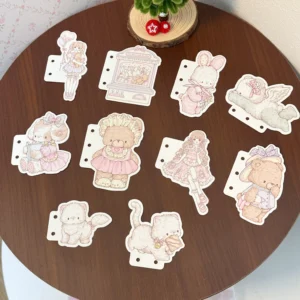 Inner Page Divider, Cute Rabbit Bear Glitter Card Inner Page Divider Page Suitable for M5 A7 A6 Shell